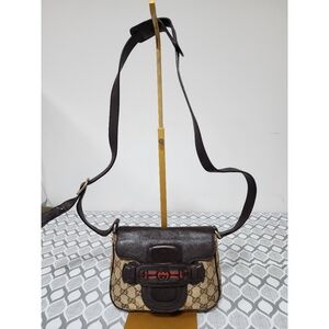 Gucci GG Canvas Dressage Crossbody Bag Beige/Brown